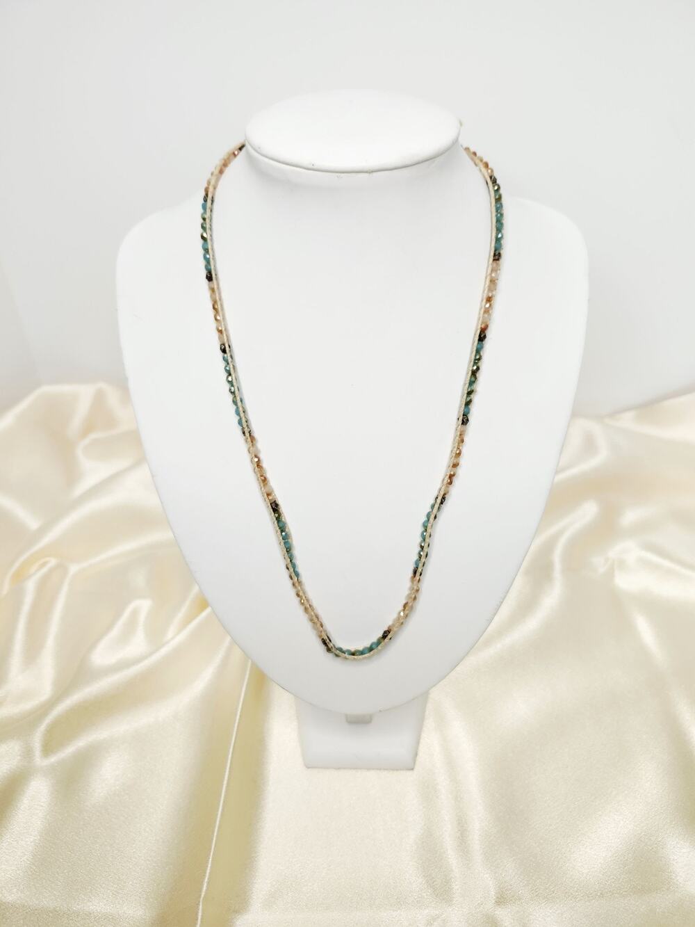Vintage Bohemian Natural Gemstone Wrap Necklace - 22"